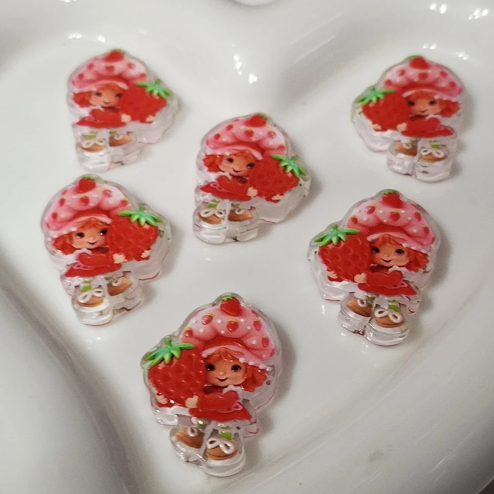 Strawberry Beads 2 Pcs Beaded Pen Crafts Acrylic Focal Beads Jewelry Making